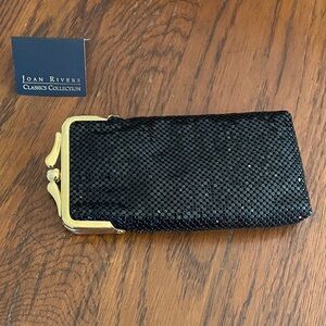 Joan Rivers Black Mini Bag with Gold Accents